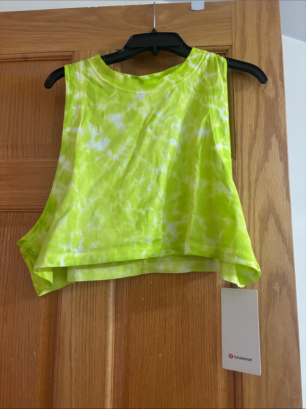 lululemon athletica Neon Lime Tie-Dye Cropped Tank